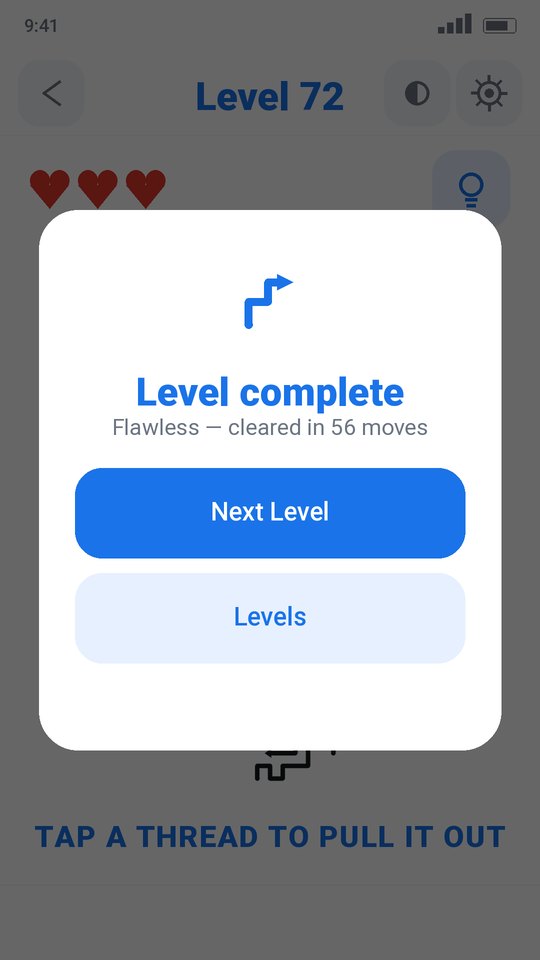 Level complete screen